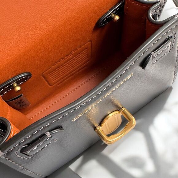 🖤 NWT Coach Luxe Refined Calf Leather Sammy 12 Top Handle Crossbody in Black - Picture 15 of 17